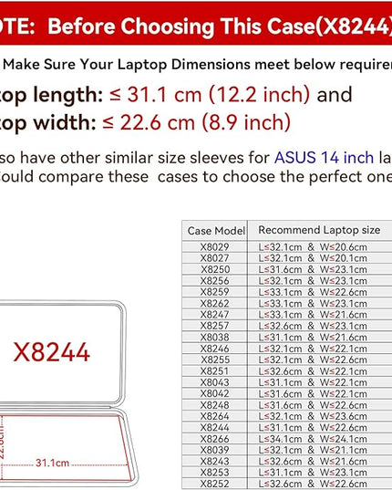 Smatree Hard EVA Protective Sleeve Case Compatible for 14 inch ASUS ExpertBook B5 B5405/B3 B3405, for 14 inch ASUS Zenbook 14 Flip OLED UP3404, Anti-Shock and Waterproof Notebook Bag (X8244)