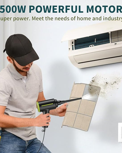 DOROBEEN Compressed Electric Air Blower, Handheld 500W 40000RPM Powerful Cored Air Duster for Computer Keyboard Electronics Cleaning