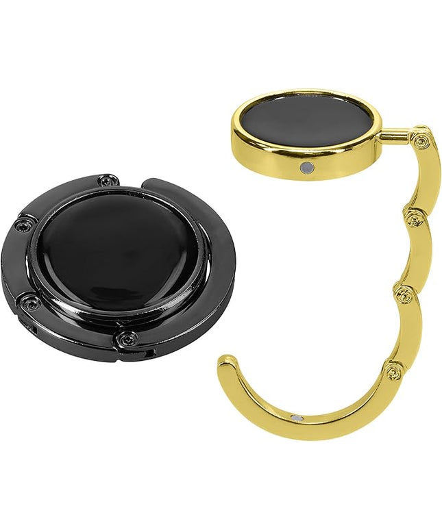 kwmobile Purse Hanger for Table (Set of 2) - Purse Hook for Table - Folding Handbag Hanger - Portable Bag Holder