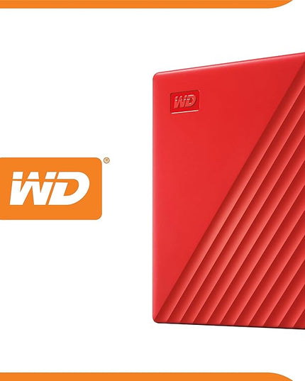 WD 5TB My Passport, Portable External Hard Drive, Red, Backup Software with Defense Against ransomware, and Password Protection, USB 3.1/USB 3.0 Compatible - WDBPKJ0050BRD-WESN