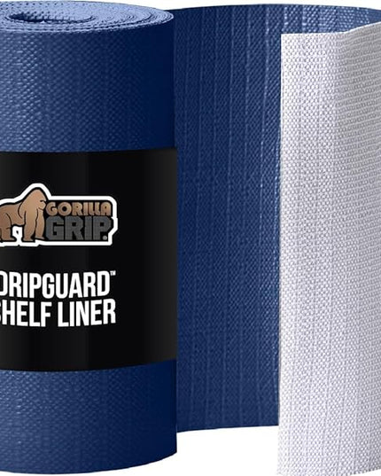 GORILLA GRIP Slip Resistant Drawer and Shelf Liner 2 Pack, Non Adhesive Water Resistant, Easy Clean and Trim, Smooth Surface Liners for Kitchen Cabinet, Shelves, Drawers, Pantry, 12 in x 20 FT, Navy