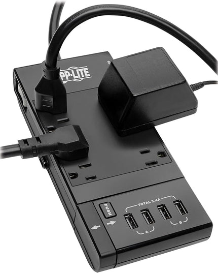 Tripp Lite Safe-IT Surge Protector & Charging Station, 6-Outlets, 4-USB Ports, 8ft / 2.4M Cord, $50,000 Insurance, Limited Life Manufacturer's Warranty (TLP68UBAM)