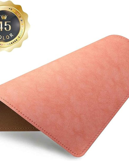 PU Leather Mouse Pad With Stitched Edge, Micro-Fiber Base, Non-Slip Waterproof for Computers, Laptop, 8x11 Inch (Pink)