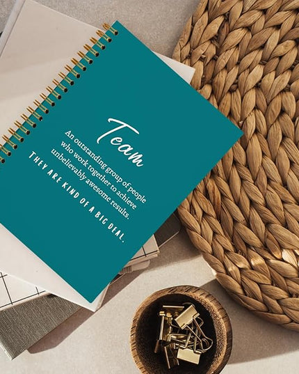Turquoise Meeting Notebook for Work, Employee Appreciation Gifts, Team Gifts for Employees, Thank You Gifts for Women Men Leader Boss Manager Mentor Coworkers, Journals for Writing, 5.5"x8.3"