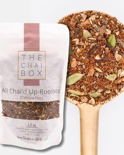 The Chai Box Loose Leaf Masala Chai - Gluten & Caffeine Free | Organic Rooibos Tea made with Ginger, Clove, Cinnamon, Cardamom, Fennel (Pack of 1) 2.5 oz | Makes 25 Cups | Small Batch Loose Leaf Tea with Whole, Premium Spices