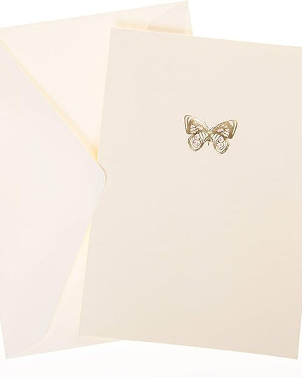 Graphique Box of Cards, Butterfly - Includes 10 Cards with Matching Envelopes and Storage Box, Cute Stationery Made of Durable Heavy Cardstock, Cards Measure 3.25" x 4.75"