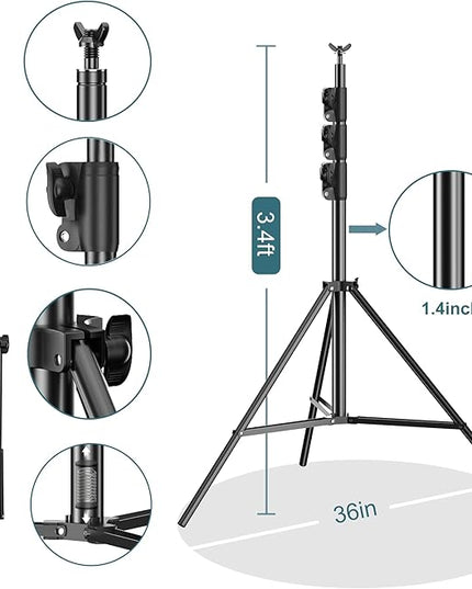 FUDESY Photo Video Studio 10 x 10Ft Heavy Duty Adjustable Backdrop Stand,Background Support System for Photography with Carry Bag, 6 Pcs Clip Clamps