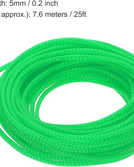 uxcell PET Expandable Sleeving 25ft 1/8" Green Cable Management Sleeve Cord Organizer for Wrap Protect Cable
