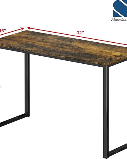 SHW Mission 32-Inch Home Office Computer Desk, Rustic Brown