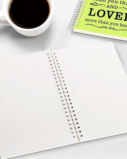 2Pcs Spiral Dotted Notebook,Inspirational Gifts A5 Dot Grid Spiral Notebook for Work & Sketching,Perfect for Office School Home Supplies,160 Pages (2, Dot Grid Light green)