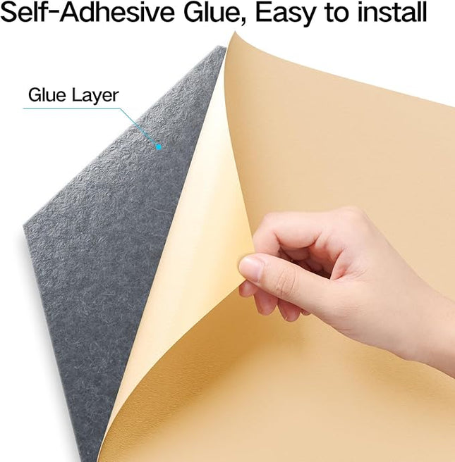 22 Pack Self-Adhesive Acoustic Panels 12" X 10" X 0.4" - Sound Proof Foam Panels with High Density, Y-Lined Design, Flame Resistant, Absorb Noise and Eliminate Echoes(Gray)