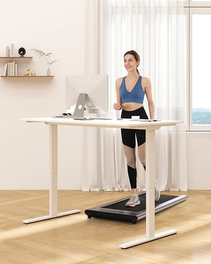 FLEXISPOT E3 Dual Motor Electric Standing Desk 48 x 30 Sit Stand Up Desk, Holds 220 lbs, Adjustable Height w/Memory Presets, One-Piece White Desktop & White Frame, Ships in 2 Boxes
