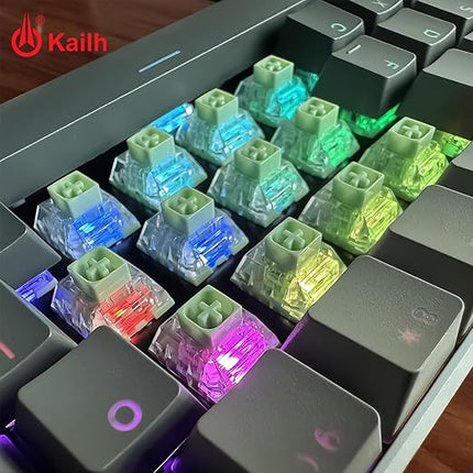 Kailh Box Jade Pro+ Switches for mx Mechanical Keyboard,3-Pin 55gf/Thick Clicky/Firm Response/RGB/Crisp Sound Switches(90pcs)
