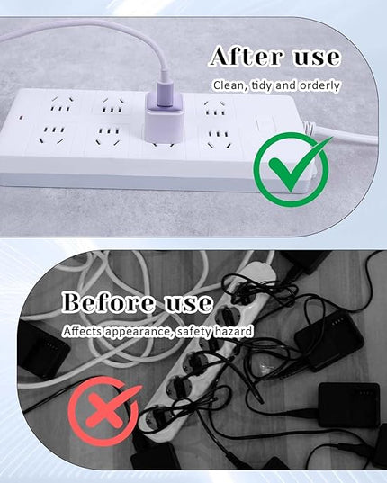 Adhesive Punch Free Socket Holder 6 Pcs Power Stirp Holder Self-Adhesive Power Strip Holders Surge Protector Fixator Wall Mount Space Saving and Easy to Install for Computer Kitchen Home Office