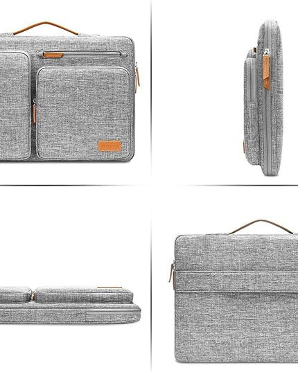 MOSISO 360 Protective Laptop Case 13 inch, 13 inch Laptop Sleeve Compatible with MacBook Air M4 M3 M2 M1 2025-2018/Pro M2 M1 2025-2016, Side Open Carrying Case with 4 Zipper Pockets&Handle, Gray