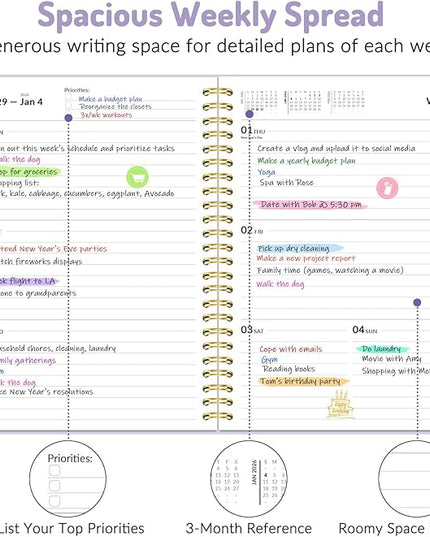 2026 Planner, Forvencer Calendar Planner Weekly and Monthly, Jan 2026-Dec 2026, 6" X 8", Hardcover Agenda Book, Daily Journal Organizer with Inner Pocket, Notebook for Office School, A5, Green