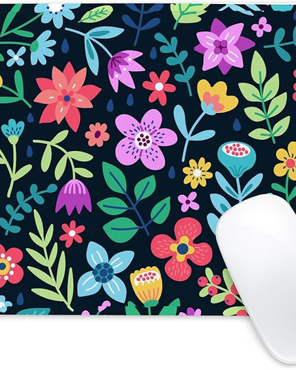 Flower Square Mouse Pad,Non-Slip Rubber Base Mouse Pad,Home Office Decoration Desktop Accessory,Laptop Mouse Pad for Office Laptops,9.4x7.8x0.12inch 9