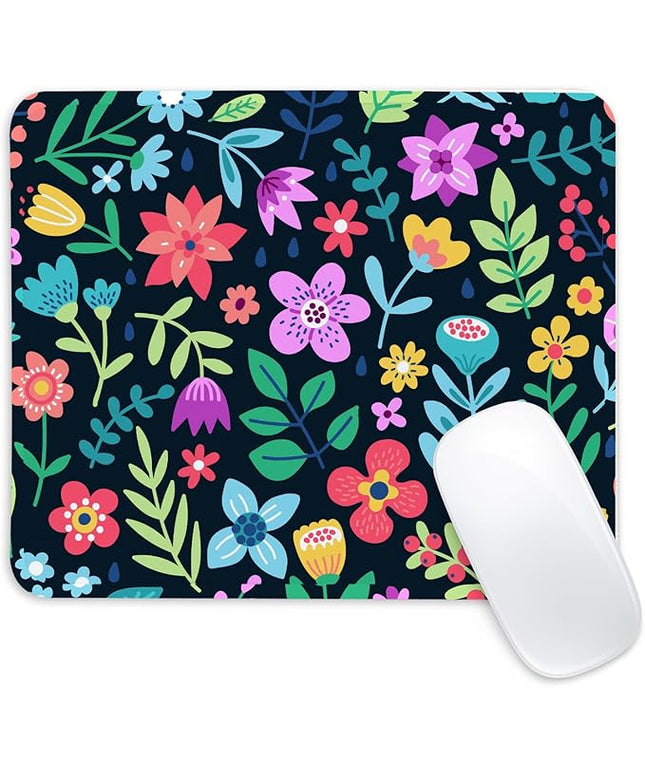 Flower Square Mouse Pad,Non-Slip Rubber Base Mouse Pad,Home Office Decoration Desktop Accessory,Laptop Mouse Pad for Office Laptops,9.4x7.8x0.12inch 9