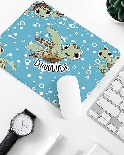 Cute Sea Turtle Square Mouse Pad,Non-Slip Rubber Base Mouse Pad,Home Office Decoration Desktop Accessory,Laptop Mouse Pad for Office Laptops, 9.4x7.8x0.12inch.