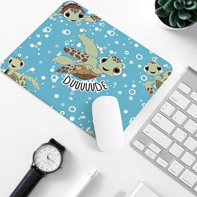 Cute Sea Turtle Square Mouse Pad,Non-Slip Rubber Base Mouse Pad,Home Office Decoration Desktop Accessory,Laptop Mouse Pad for Office Laptops, 9.4x7.8x0.12inch.