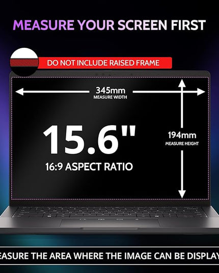 Peslv 360° 4 Way Laptop Privacy Screen for 15.6 Inch 16:9 Aspect Ratio Computer Monitor, Anti Glare Blue Light Spy Filter Private Cover, Bubble-Free Black Security Protector