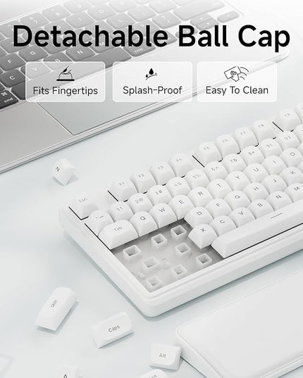 C98 Wired Keyboard and Mouse Combo, Wired Computer Keyboards with Wrist Palm, Double-Shot Keycaps, Silent RGB Backlight Keyboard for Windows/MAC/PC (White)