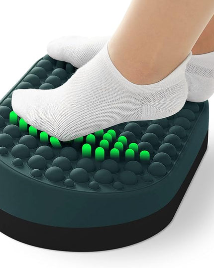 Foot Rest for Under Desk at Work, Home Office Foot Stool, Ottoman Foot Massager for Plantar Fasciitis Relief, Soft Silicone Footrests, Anti-Fatigue (Eucalyptus)