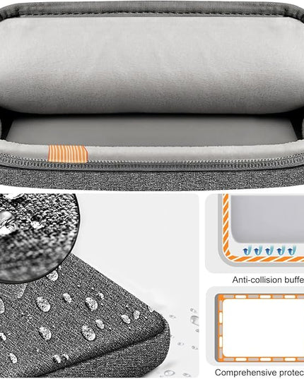 Hseok Laptop Case 15 15.6 16 inch Sleeve with Handle and Hidden Strap,Compatible with MacBook Pro 15.4 16, 360° Protective PC Briefcase with 4 Pockets for Laptop Accessory,Easy to Carrying,Silver gray