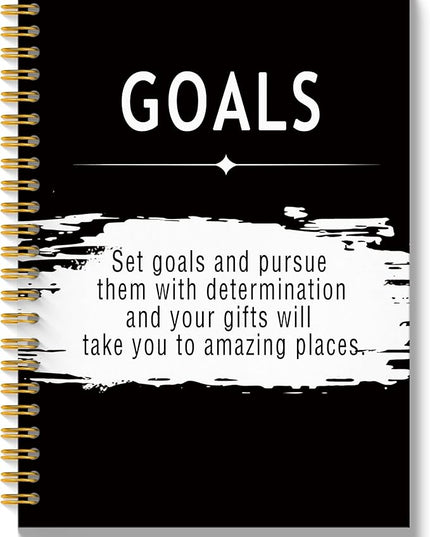 Goals Quotes Motivational Notebook Journal, Inspirational Office Notebook for Work, Motivational Gifts for Women Men, Gifts for Office Coworkers, Hardcover Spiral Notebooks 5.5x8.3
