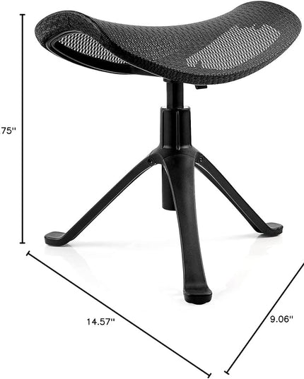 Footrest for Desk Adjustable Height 2-in-1 Function Rotatable Ergonomic Under Desk Footrest Ottoman Stool Rolling Leg Rest for Home Office (Black)