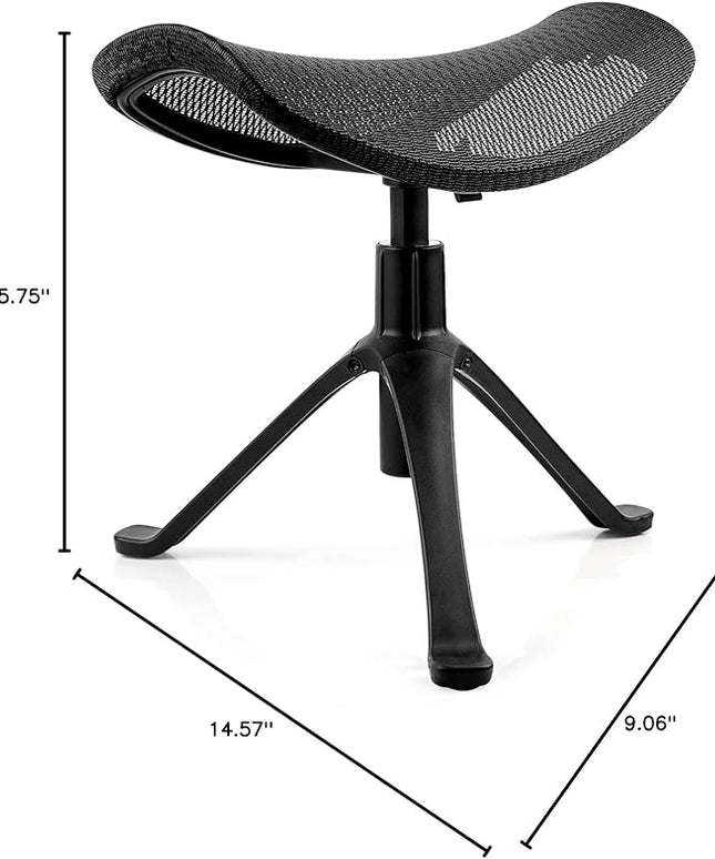 Footrest for Desk Adjustable Height 2-in-1 Function Rotatable Ergonomic Under Desk Footrest Ottoman Stool Rolling Leg Rest for Home Office (Black)