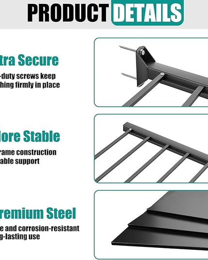EVERHANGER Wall Mount Garage Storage Shelves, 33in x 24in Heavy Duty Shelf Organizer for Storage Bins, Power Tools, Holds 525lbs, 2 Pack Black