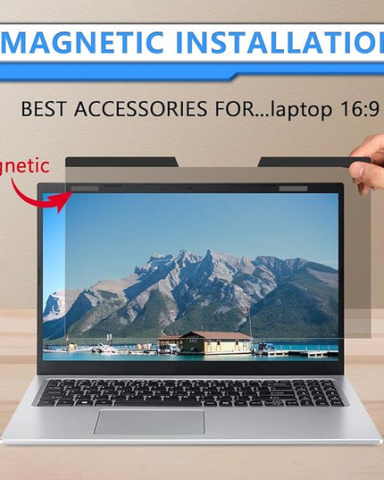 ZOEGAA Magnetic 13.3 Inch Laptop Privacy Screen Filter, for HP Dell Acer Asus Samsung Lenovo, Removable 16:9 Laptop Screen Privacy Shield, Anti Spy, Anti Glare, Blue Ray Reduction