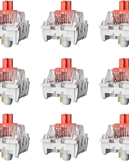 Mechanical Gaming Keyboard Red Switches,3 Pin 50gf RGB SMT Linear Switch,Dustproof and Waterproof Switch (Red,90PCS)
