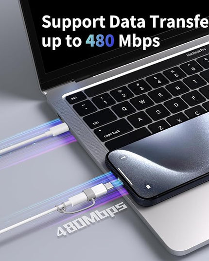 4 Pack Lightning to USB C Adapter for iPhone 15/16/17 Pro/17 Pro Max,for iPhone 17/16 Charger,17/16 Accessories,Fast Charging & Data Transfer,USB C Charger Connector Cable,Not for Audio/OTG
