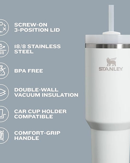 STANLEY Quencher H2.0 Tumbler with Handle and Straw 14 oz | Flowstate 3-Position Lid | Cup Holder Compatible for Travel | Insulated Stainless Steel Cup | BPA-Free | Meadow