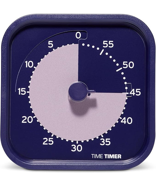 Time Timer MOD Home - Metallic Series - Individual Sized 60 Minute Visual Countdown Timer for ADHD, Adults, Students, and Pomodoro with Silent Operation (Metallic Indigo)