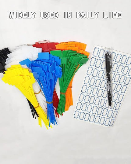 250pcs 6 inch Wire Zip Ties, Self-locking Nylon Cable Tags Labels, Multicolor Written-on Cable Mark Ties Zip Tie Tags for Wire Marking and Organizing