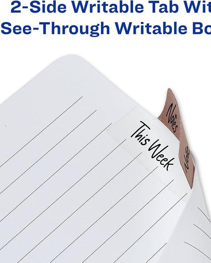 Avery Margin Ultra Tabs, 2.5" x 1", 2-Side Writable, Assorted Metallic, 24 Repositionable Page Tabs (74786)