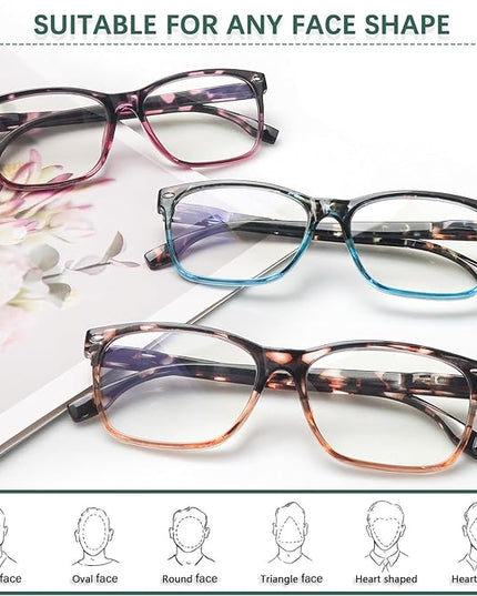 CLASAGA Progressive Multifocus Reading Glasses for Women, Pattern Print Blue Light Block Stylish Ladies Computer Readers