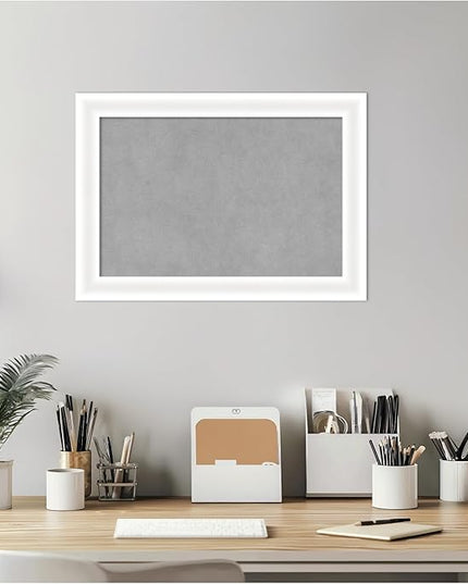 Amanti Art White Framed Magnetic Board 15x21 Small Vision Board for use with Magnets, 100% Metal Sheet to Display Items as Office Decor or for Home Organization in mudroom, Kitchen or Kids Room