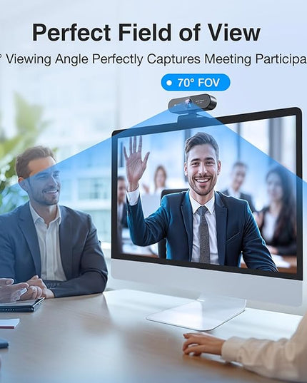 1080P Webcam with Microphone, eMeet Nova AutoFocus HD Webcam, 96°View Web Camera w/ 2 De-Noise Mics for Laptop/Desktop, Plug & Play USB Streaming Computer Camera for Conference/Calling/Teaching/Gaming