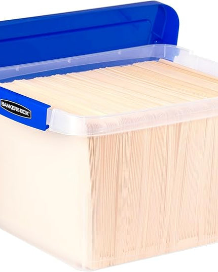 Bankers Box Heavy Duty Plastic File Box with Hanging Rails, Letter/Legal, 1 Pack (0086205)