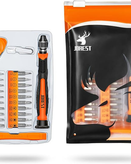 JOREST 24Pcs Small Precision Screwdriver Set with Torx T5 T6 T8 T9, Y00, Star P5, Mini Repair Tool Kit for Macbook, Computer, Laptop, iPhone, PS4 PS5, Xbox, Switch, Eyeglasses, Watch, Ring Doorbell