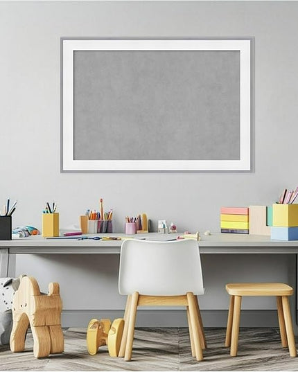 Amanti Art White Framed Magnetic Board 19x27 Medium Vision Board for use with Magnets, 100% Metal Sheet to Display Items as Office Decor or for Home Organization in mudroom, Kitchen or Kids Room