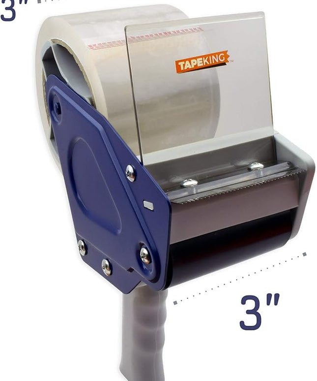 Tape King Packing Tape Dispenser Gun - Handheld Tape Gun with 1 Bonus Clear Packaging Tape (3 Inch Wide) - Shipping Tape for Sealing, Storing, and Moving Boxes, 1 Pack