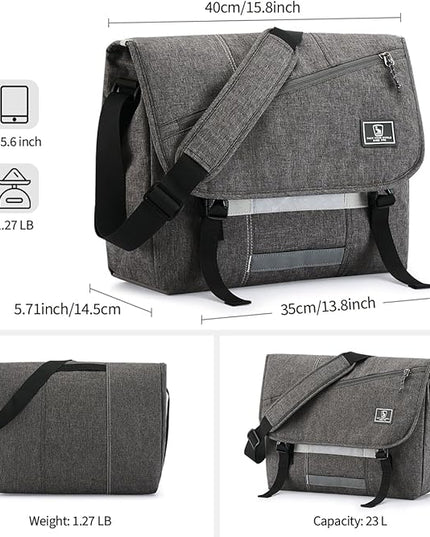 OIWAS Messenger Bag for Men, 15.6 Inch Laptop Crossbody Bags Women Casual Satchel Shoulder Bag College Travel Office Briefcase