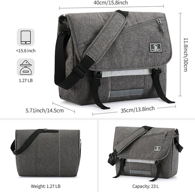 OIWAS Messenger Bag for Men, 15.6 Inch Laptop Crossbody Bags Women Casual Satchel Shoulder Bag College Travel Office Briefcase