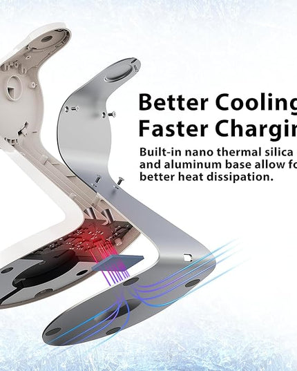 3 in 1 Charging Station for Apple Devices,Mag-Safe Charger Stand Fast Charging,Wireless Charger for iPhone 16/15/14/13/12 Series,& AirPods,& iWatch(USB Charger Included)