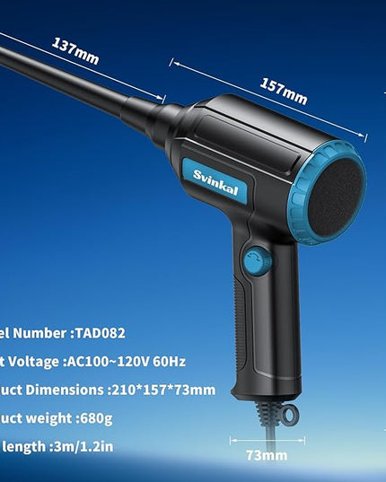 Compressed air Duster Electric 500W, Canned air Replacement, 40000RPM Air Blower, Stepless Speed, an AC dust Blower with 6ounces of Blowing Power for Computer Keyboards etc Electronic Duster